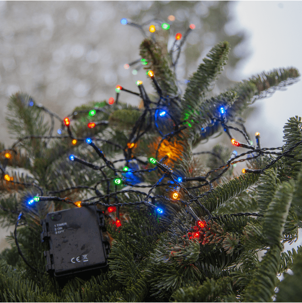 Lichterkette Akku 5m Schwarz Von Star Trading - Diese dekorative Lichterkette mit 80 mehrfarbigen LEDs sorgt f&uuml;r stimmungsvolle Beleuchtung im Innen- und Au&szlig;enbereich.