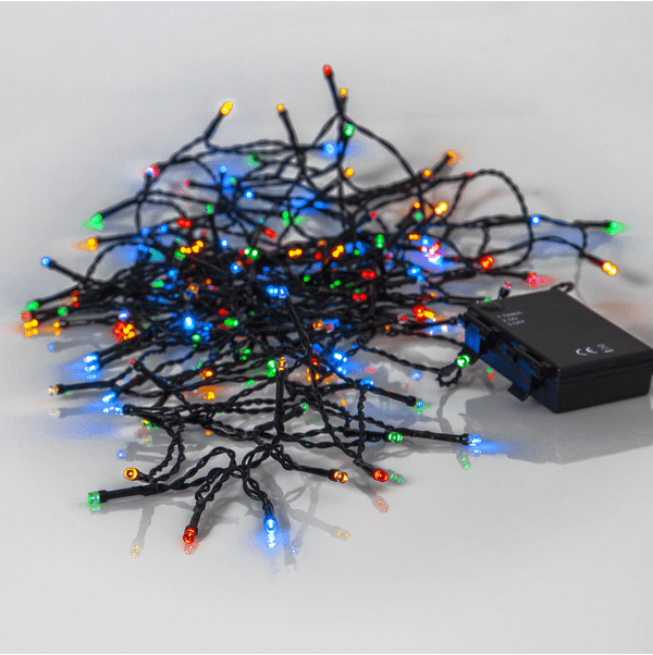 Lichterkette Akku 10m Schwarz Von Star Trading - Diese dekorative Lichterkette mit 160 mehrfarbigen LEDs sorgt f&uuml;r stimmungsvolle Beleuchtung im Innen- und Au&szlig;enbereich.