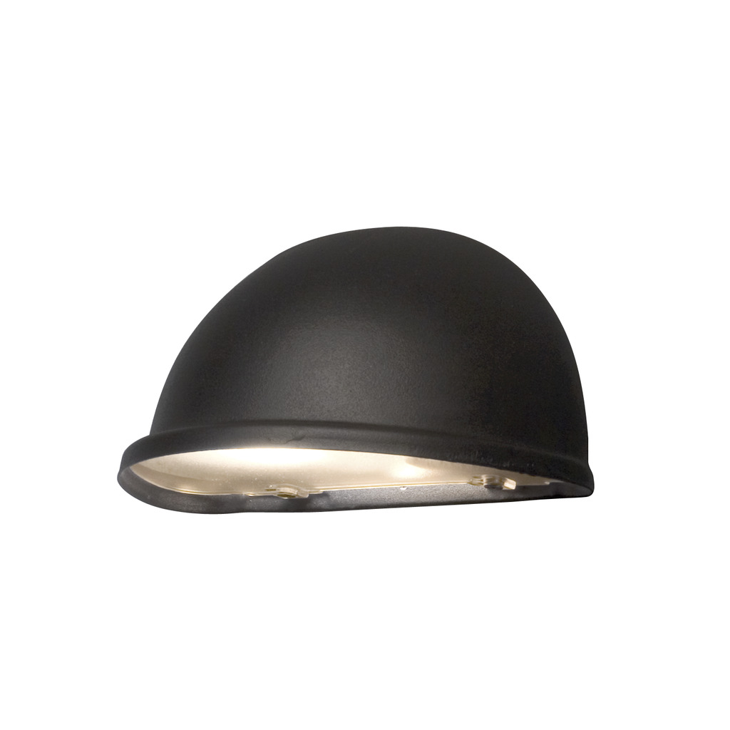 Torino Schwarz außenlampe Von Konstsmide - Das mattschwarze Finish und die minimalistische Halbmondform sorgen für ein dezentes und angenehmes Licht, das sich perfekt für Terrassen, Gehwege und Eingänge eignet.