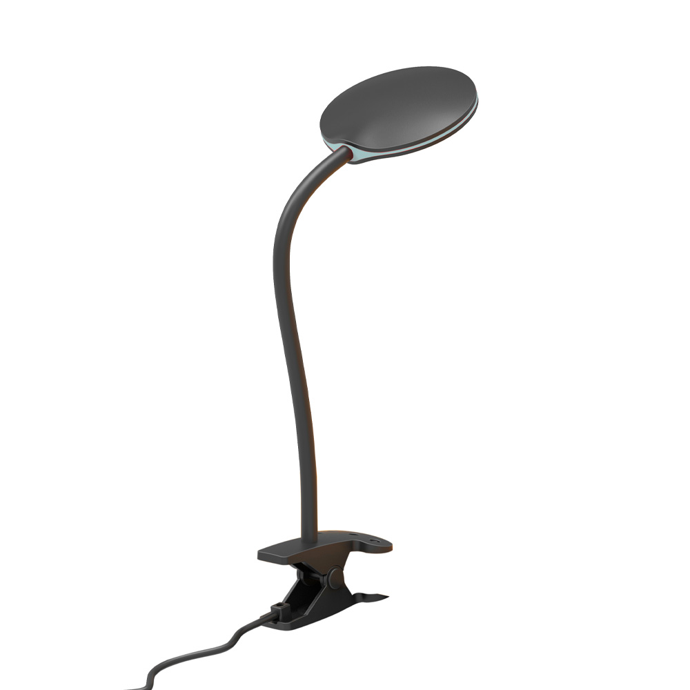 Fix Schwarz klemmlampe Von Halo Design - Der bewegliche Arm mit Flachbildschirm verfügt über eine integrierte 4W-LED, die 180lm und 3000K warmweißes Licht liefert.