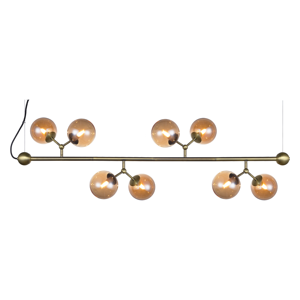 Atom horizontal 80cm Antikes Messing hängelampe Von Halo Design - Die vier Arme des Rahmens sind beweglich und bieten Ihnen so die M&ouml;glichkeit, Ihr eigenes Design und Ihren eigenen Aufdruck darauf zu erstellen.