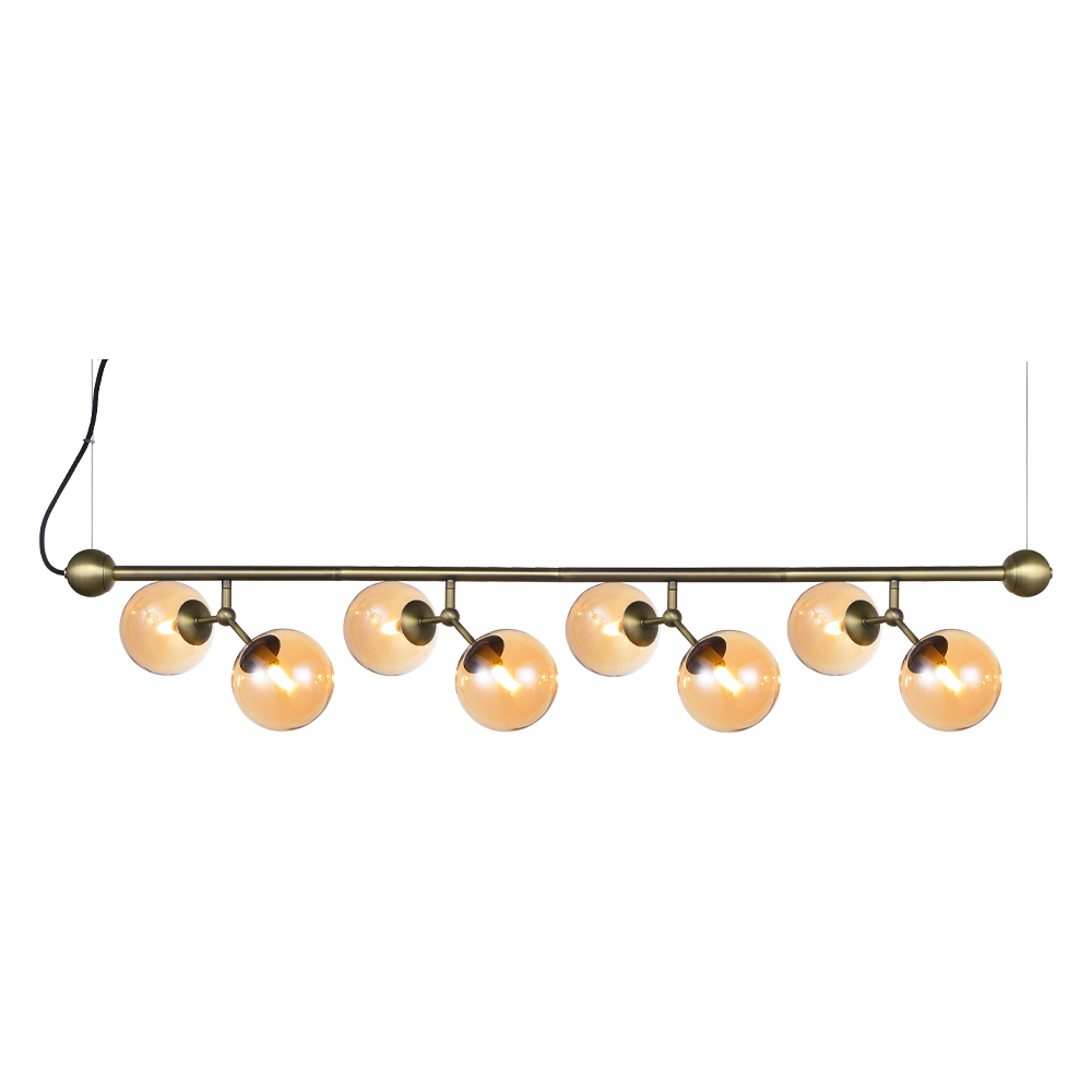 Atom horizontal 80cm Antikes Messing hängelampe Von Halo Design - Die vier Arme des Rahmens sind beweglich und bieten Ihnen so die M&ouml;glichkeit, Ihr eigenes Design und Ihren eigenen Aufdruck darauf zu erstellen.