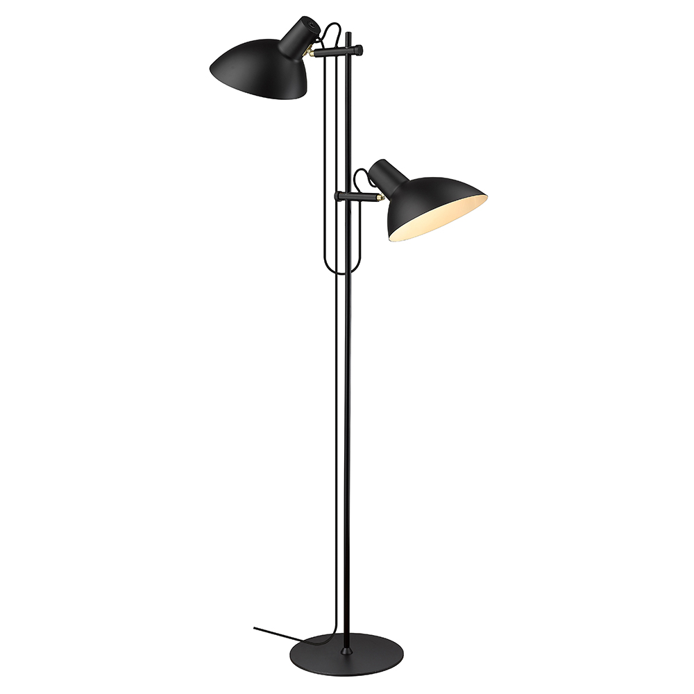 Metropole 2 Schwarz stehlampe Von Halo Design - Die Metropole-Serie ist eine komplette und funktionale Lampenfamilie mit einem unverwechselbaren Industriestil.