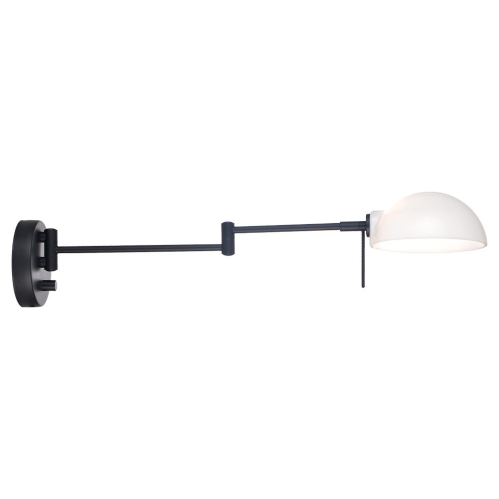 Kjøbenhavn 60cm Schwarz wandlampe Von Halo Design - Kjøbenhavn ist eine elegante und funktionale Wandleuchte mit einem verstellbaren Arm, der von 20 bis 60 cm verlängert werden kann, wodurch sie sich perfekt für das Arbeitszimmer, Schlafzimmer oder den Arbeitsplatz eignet.