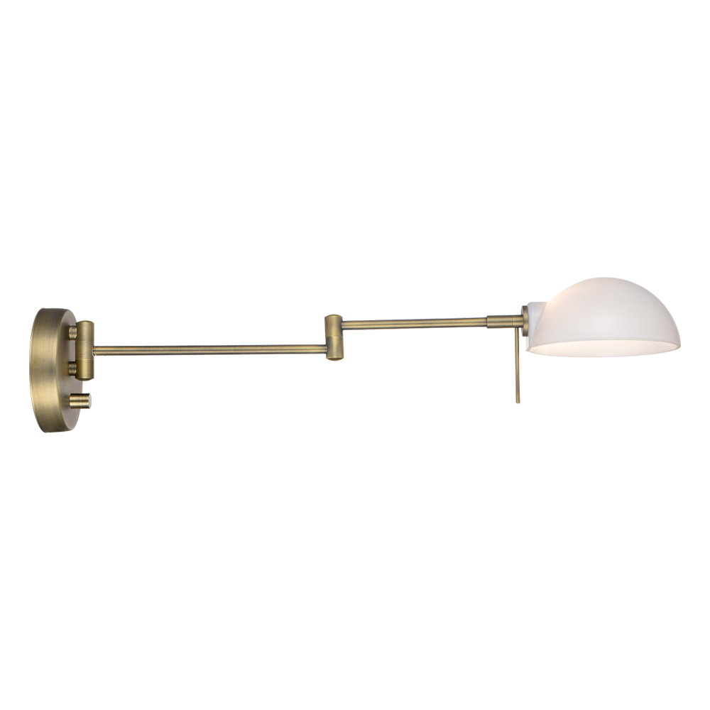 Kjøbenhavn 60cm Antikes Messing wandlampe Von Halo Design - Kjøbenhavn ist eine elegante und funktionale Wandleuchte mit einem verstellbaren Arm, der von 20 bis 60 cm verlängert werden kann, wodurch sie sich perfekt für das Arbeitszimmer, Schlafzimmer oder den Arbeitsplatz eignet.