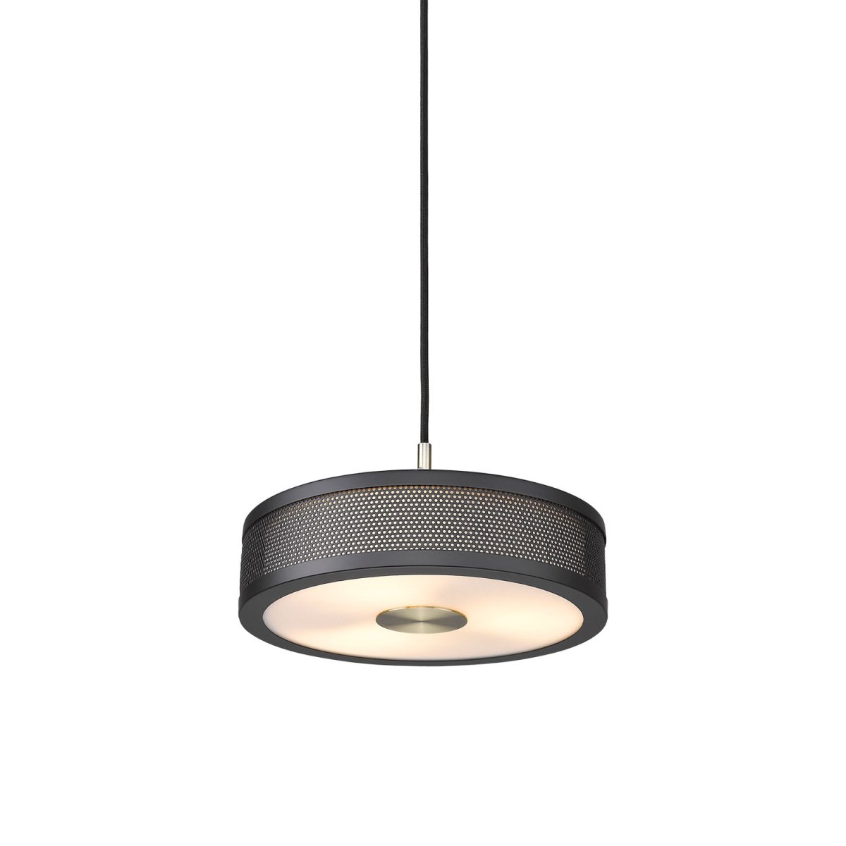 Frame Ø24 Schwarz hängelampe Von Halo Design - Details wie der innere Stoffschirm, die antiken Messingeins&auml;tze und das &auml;u&szlig;ere Perlenmuster machen diese Lampenserie &auml;sthetisch einzigartig.