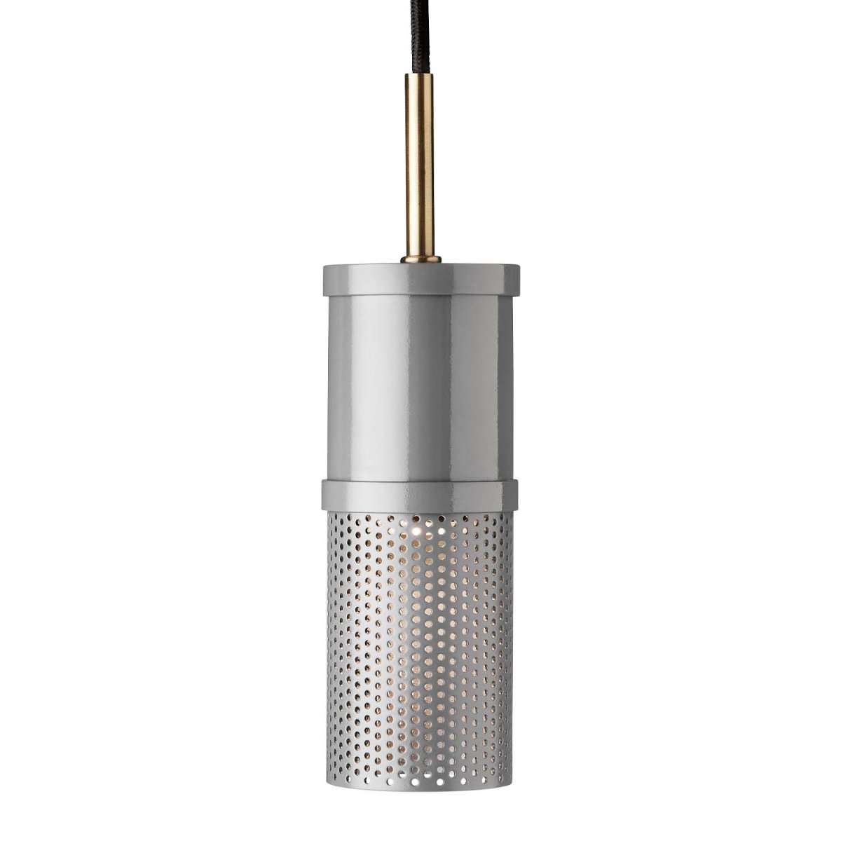 Zoombild von Frame Cylinder Ø6 Hellgrau hängelampe Von Halo Design - Die Details wie die antiken Messingeinsätze und das äußere Perlenmuster machen diese Lampenserie ästhetisch einzigartig.