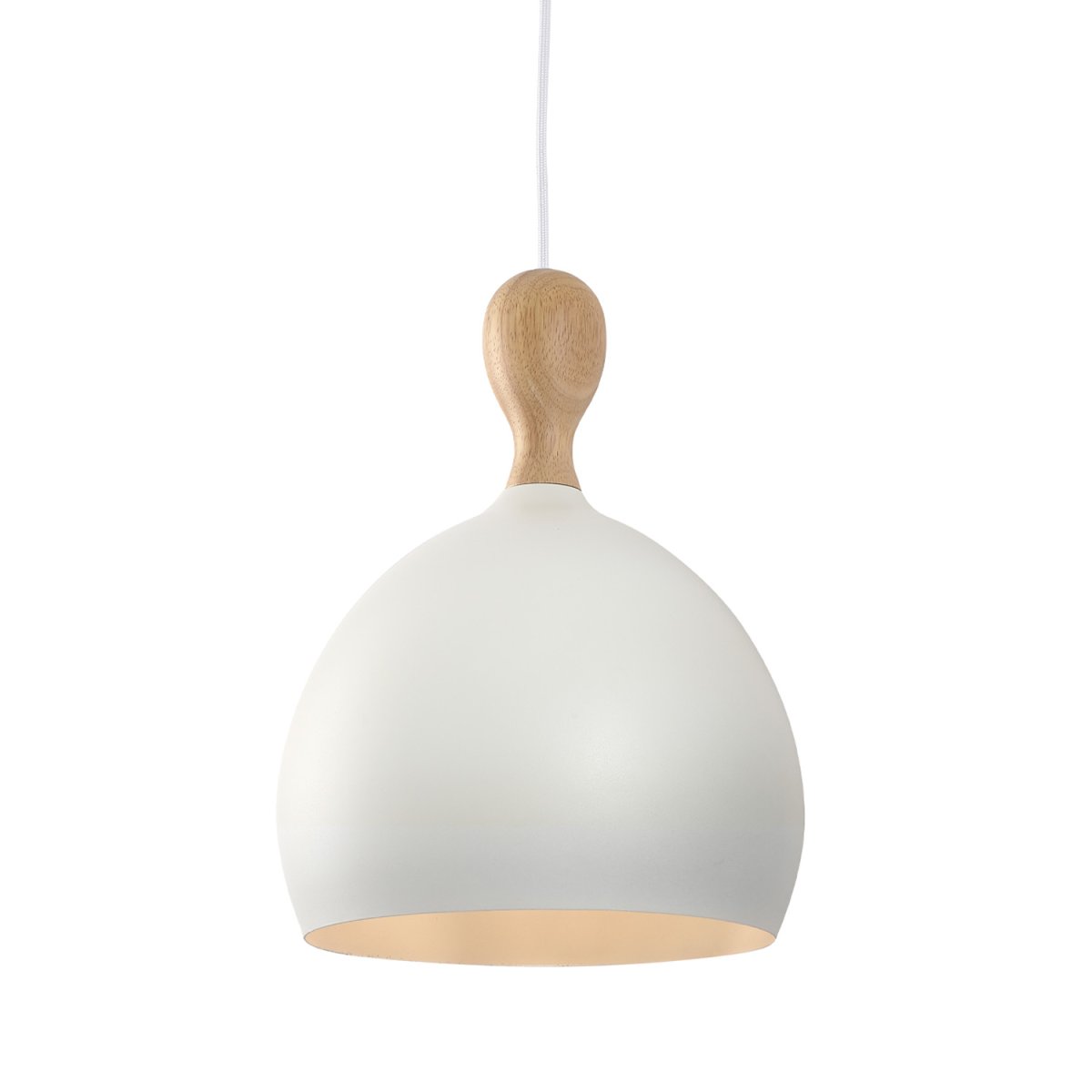 Dueodde Ø24 Weiß hängelampe Von Halo Design - Dueodde ist eine Lampenserie mit geschwungenen Formen und der Kontrast zwischen Metall und ge&ouml;lter Eiche verleiht diesen Lampen einen einzigartigen Stil.
