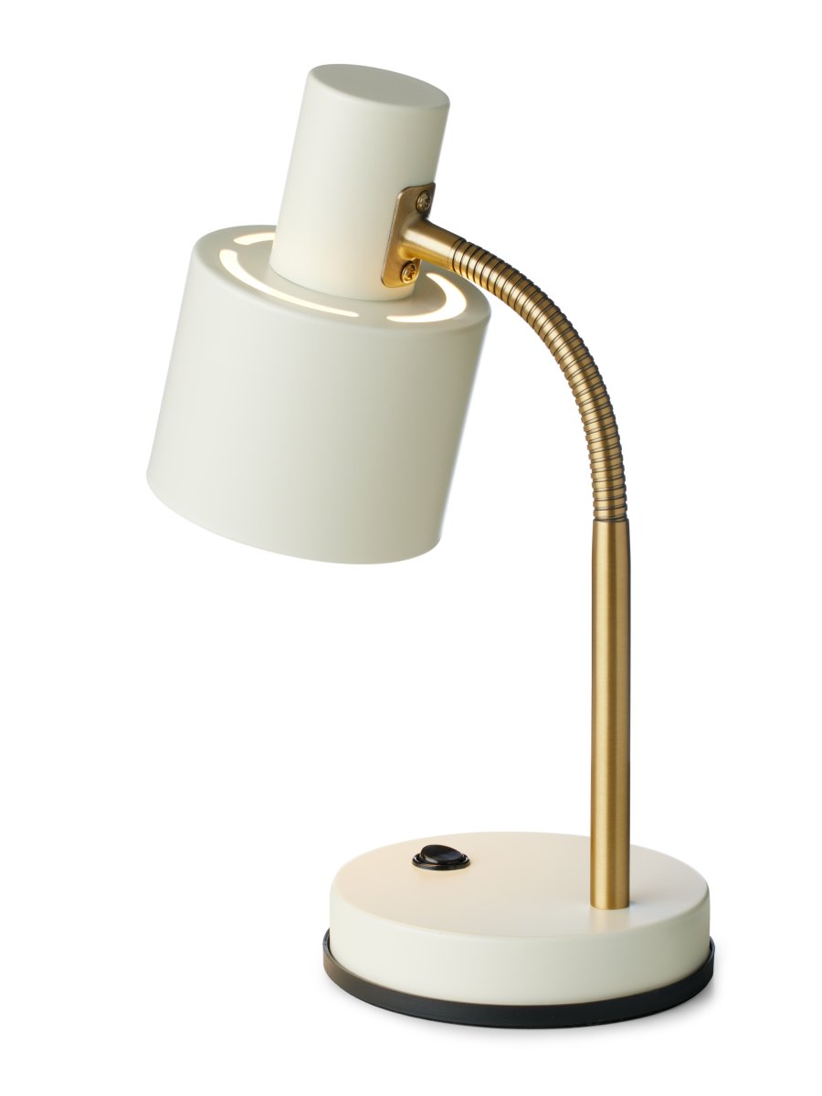 Vogue 30cm Creme schreibtischlampe Von Halo Design - Vogue ist die perfekte Tischlampe für alle, die Stil und Funktionalität schätzen.