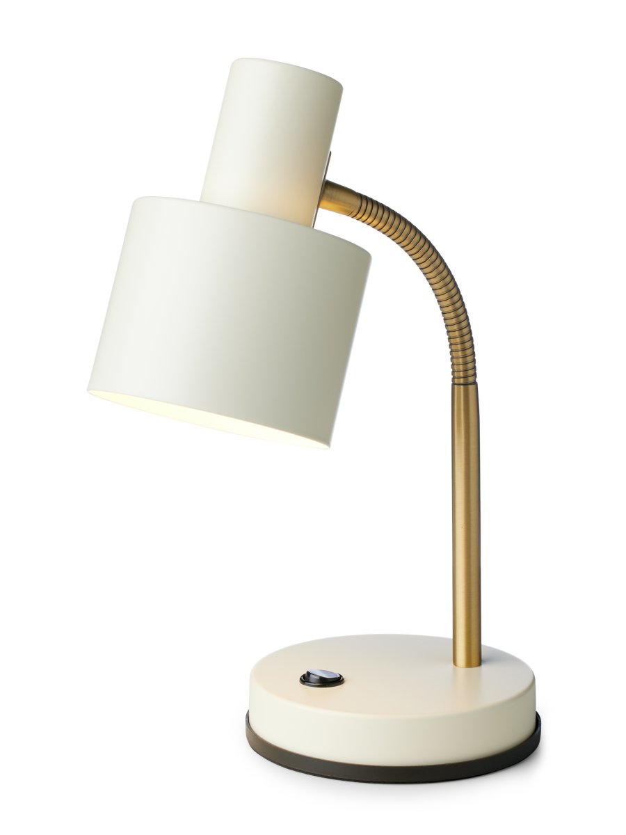 Vogue 30cm Creme schreibtischlampe Von Halo Design - Vogue ist die perfekte Tischlampe für alle, die Stil und Funktionalität schätzen.