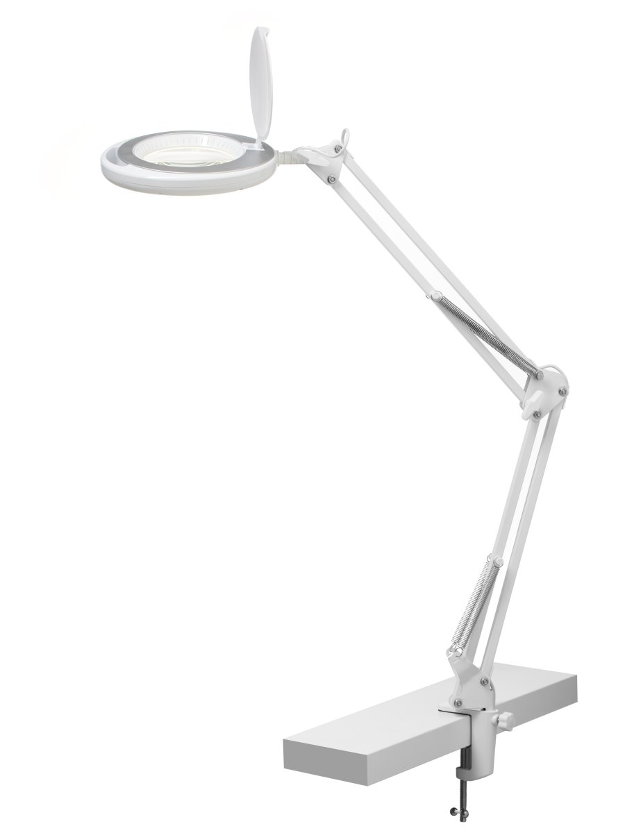 Magni Archi Weiß klemmlampe Von Halo Design - Magni ist eine praktische Schreibtischlampe, die Sie mit der Klemme einfach an der Tischkante befestigen können.