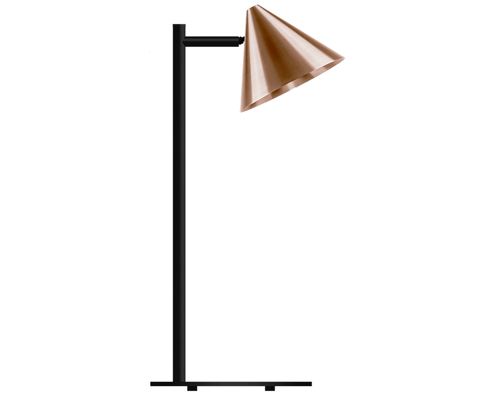 Tratt Micro 57cm Rohkupfer tischlampe Von Westal - Die moderne Tischleuchte Funnel ist aus Kupfer gefertigt und besticht durch ihre glatte Oberfl&auml;che mit klarem Lack.