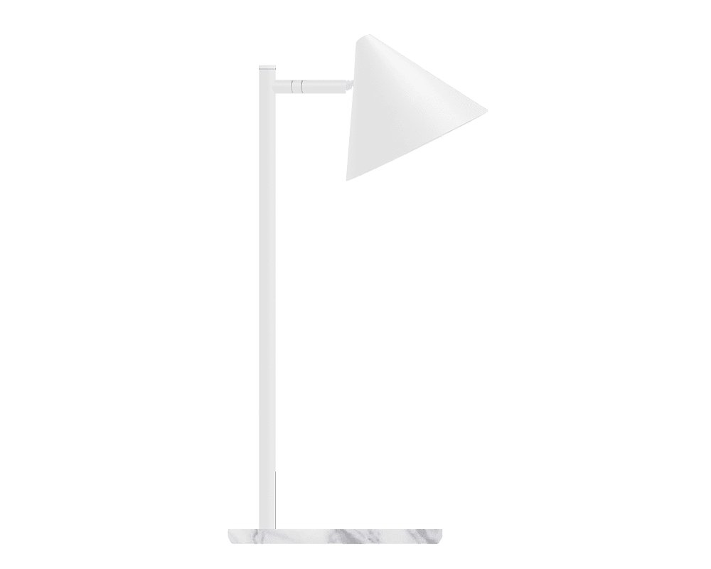 Tratt Micro 57cm Weiß/Marmor tischlampe Von Westal - Sie wird mit einem 2 m langen Kabel, einem Kabeldimmer mit Memory-Funktion und einem Netzstecker geliefert.