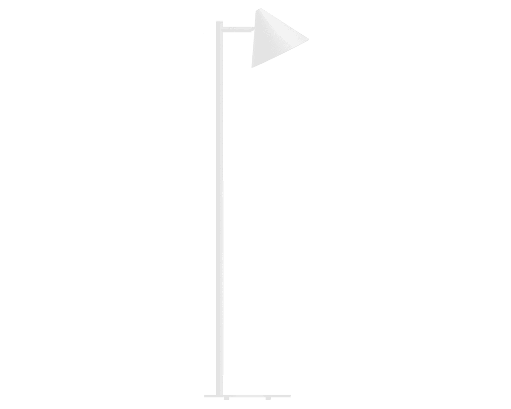 Zoombild von Tratt Micro Weiß stehlampe Von Westal - Die Stehleuchte Funnel ist aus wei&szlig; pulverbeschichtetem Edelstahl gefertigt.