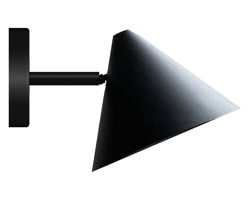 Tratt Micro IP20 Schwarz wandlampe Von Westal - Sie ist aus Edelstahl gefertigt und schwarz pulverbeschichtet.