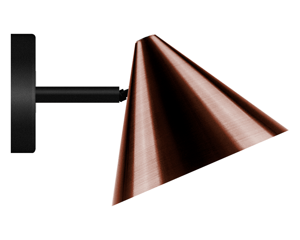 Tratt Micro IP20 Dunkel oxidiertes Kupfer wandlampe Von Westal - Sie ist aus Kupfer gefertigt und dunkel oxidiert.