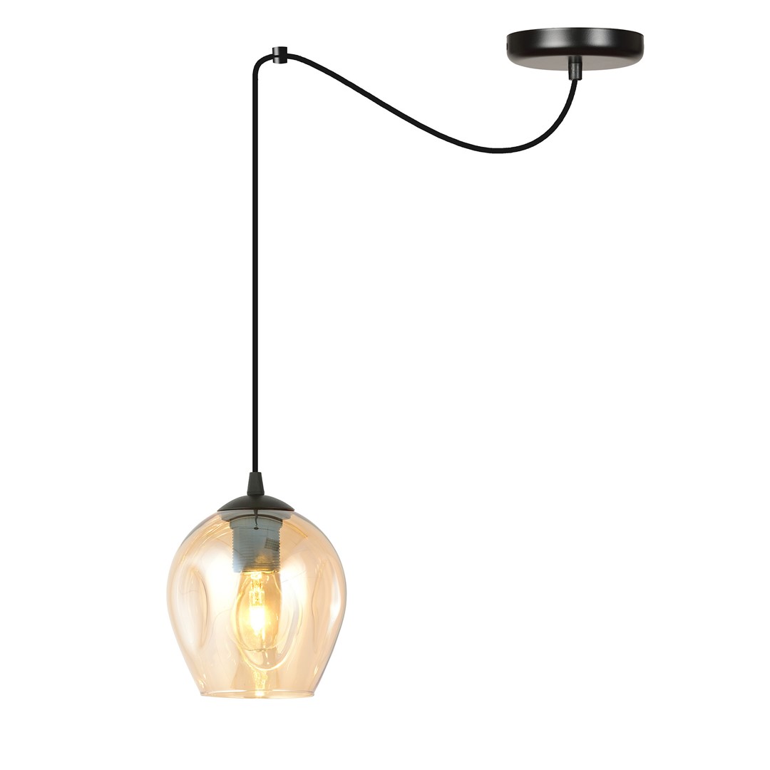 Level Ø14 Bernstein hängelampe Von Emibig Lighting - Die Glasschirme verleihen der Lampe Leichtigkeit und Eleganz und ihr großzügiges Design ist in seiner Schlichtheit originell.