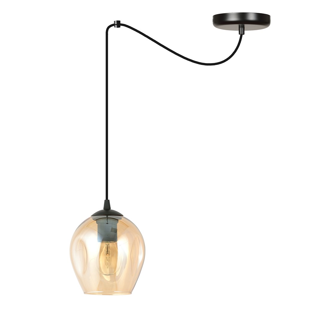 Level Ø14 Bernstein hängelampe Von Emibig Lighting - Die Glasschirme verleihen der Lampe Leichtigkeit und Eleganz und ihr großzügiges Design ist in seiner Schlichtheit originell.