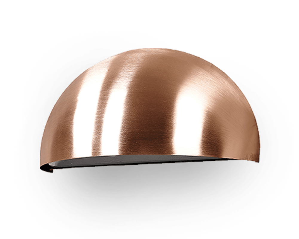 Uni Rohkupfer außenlampe Von Westal - Die Leuchte wird komplett mit einer fest verbauten LED-Einheit geliefert, dimmbar mit einem Phasenanschnittdimmer.