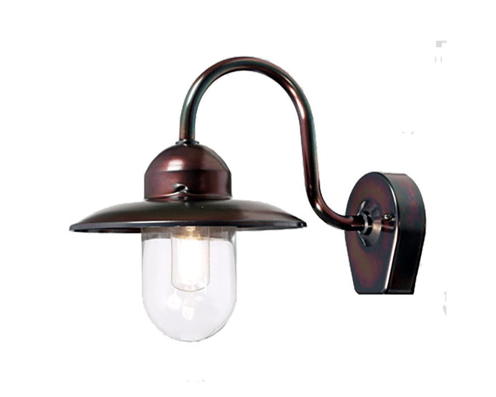 Nisse Oxidiertes Kupfer außenlampe Von Westal - Der klare Glasschirm sorgt für eine effektive Lichtverteilung und schafft eine einladende Atmosphäre an Eingängen, Fassaden oder Terrassen.