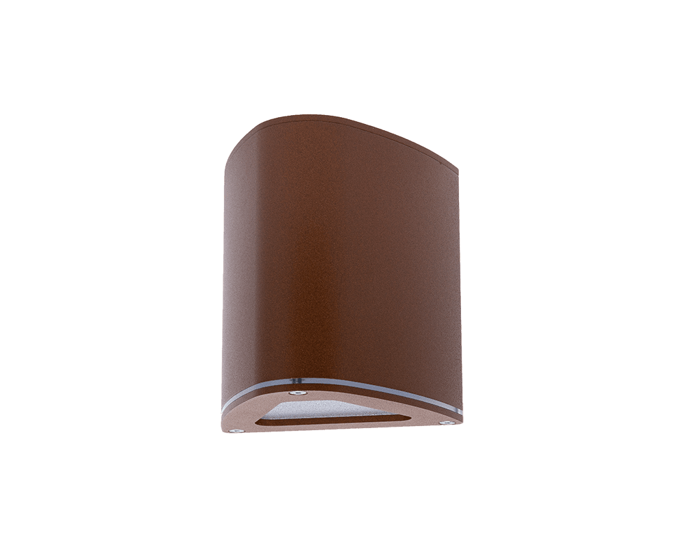 Trius I Rostbraun außenlampe Von Westal - Klimaneutrale Wandleuchte aus stranggepresstem Aluminium mit Downlight.