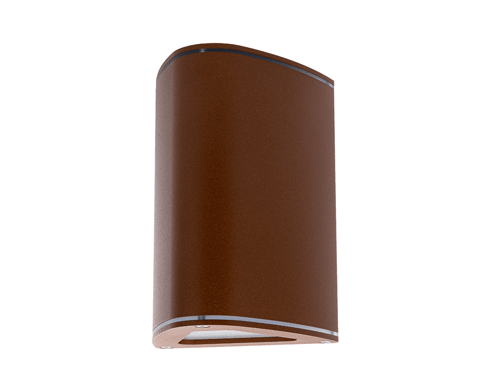 Trius II Rostbraun außenlampe Von Westal - Klimaneutrale Wandleuchte aus stranggepresstem Aluminium mit Up-/Down-Licht.
