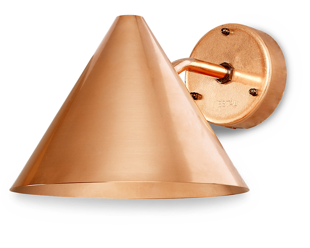 Tratt LED Rohkupfer außenlampe Von Westal - Die R&uuml;ckseite verf&uuml;gt &uuml;ber zwei Ein- und Ausg&auml;nge sowie eine Schnellanschlussklemme f&uuml;r eine einfache Installation.