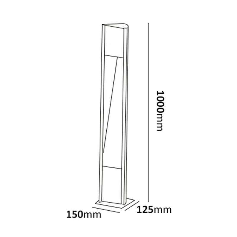 Trius 100cm Grau pollarleuchten Von Westal - Klimaneutraler Poller aus stranggepresstem Aluminium mit symmetrischem Licht.