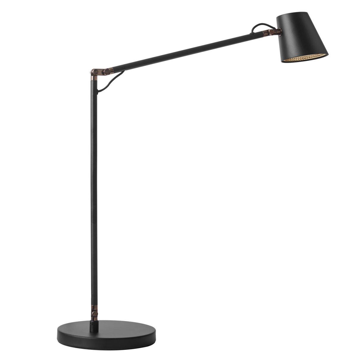 Tokyo 50cm Schwarz schreibtischlampe Von Oriva - Die Tischlampe Tokyo aus Metall mit elegantem schwarzen Finish ist mit einem abgewinkelten Arm und einem ausrichtbaren Schirm ausgestattet, was sie sowohl flexibel als auch funktional macht.