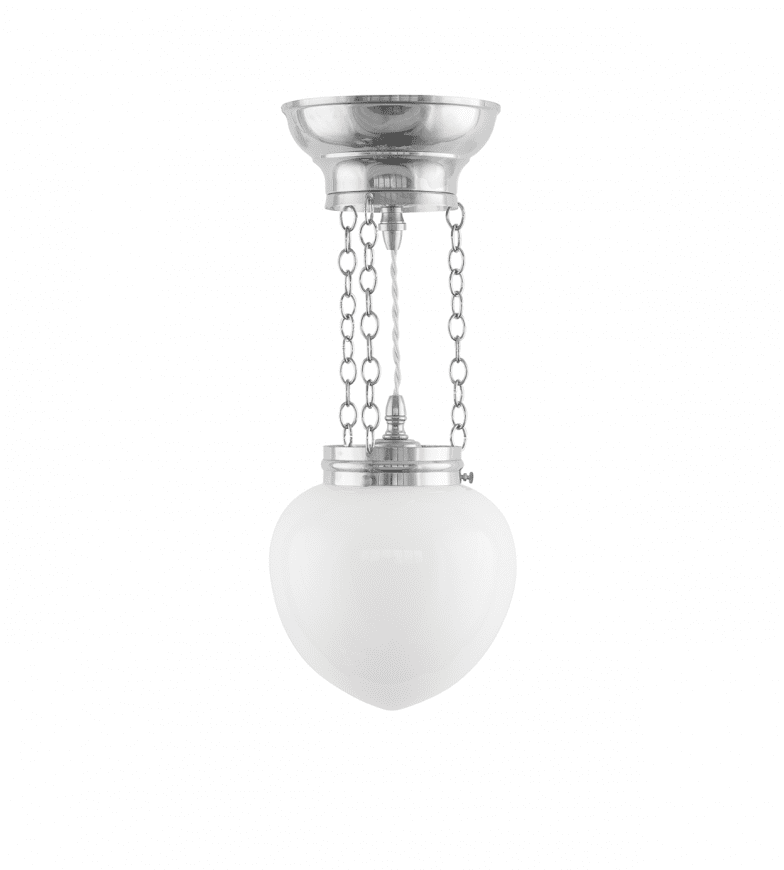 Heidenstam Pendant 100 Nickel Von Karlskrona lampfabrik - Die Pendelleuchte spendet sowohl Licht nach unten als auch nach oben zur Decke und wird daher häufig zur Decke hin bevorzugt, insbesondere wenn die Deckenhöhe mehr als drei Meter beträgt.