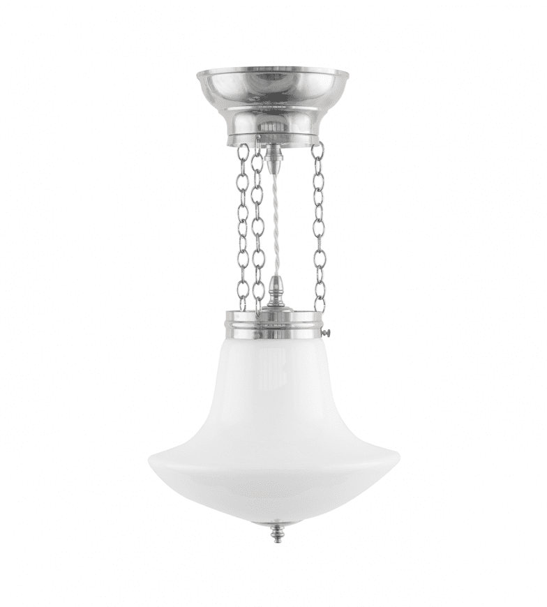 Heidenstam Pendant 100 Nickel Von Karlskrona lampfabrik - Die Pendelleuchte spendet sowohl Licht nach unten als auch nach oben zur Decke und wird daher häufig zur Decke hin bevorzugt, insbesondere wenn die Deckenhöhe mehr als drei Meter beträgt.