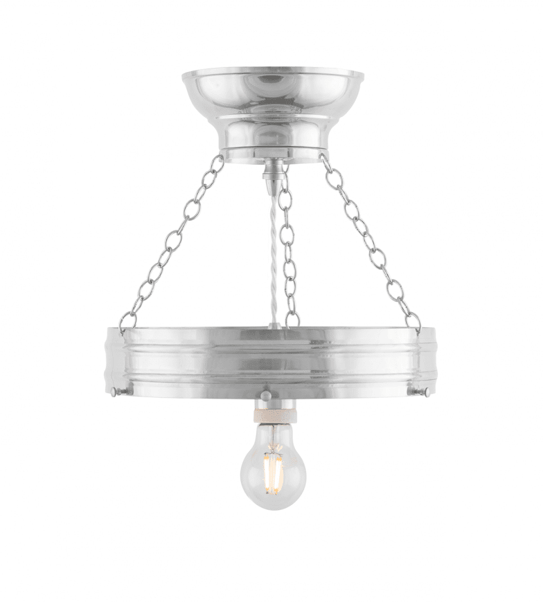 Heidenstam Pendant 300 Nickel Von Karlskrona lampfabrik - Kann mit einer Pendelverlängerung (20 cm) und einem zusätzlichen Kabel (80 cm) auf bis zu 100 cm verlängert werden.