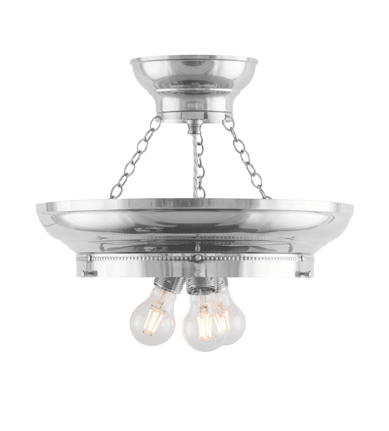 Fröding Pendant 300 Nickel Von Karlskrona lampfabrik - Die Lampe ist mit drei Lichtquellen ausgestattet, die für ein gleichmäßigeres und angenehmeres Lichtmuster sorgen, was insbesondere bei der Verwendung von geschliffenem Kristallglas wichtig ist.