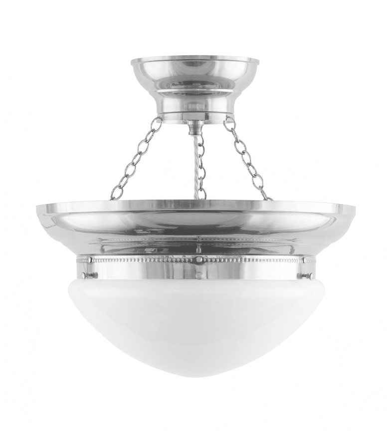 Fröding Pendant 300 Nickel Von Karlskrona lampfabrik - Die Lampe ist mit drei Lichtquellen ausgestattet, die für ein gleichmäßigeres und angenehmeres Lichtmuster sorgen, was insbesondere bei der Verwendung von geschliffenem Kristallglas wichtig ist.