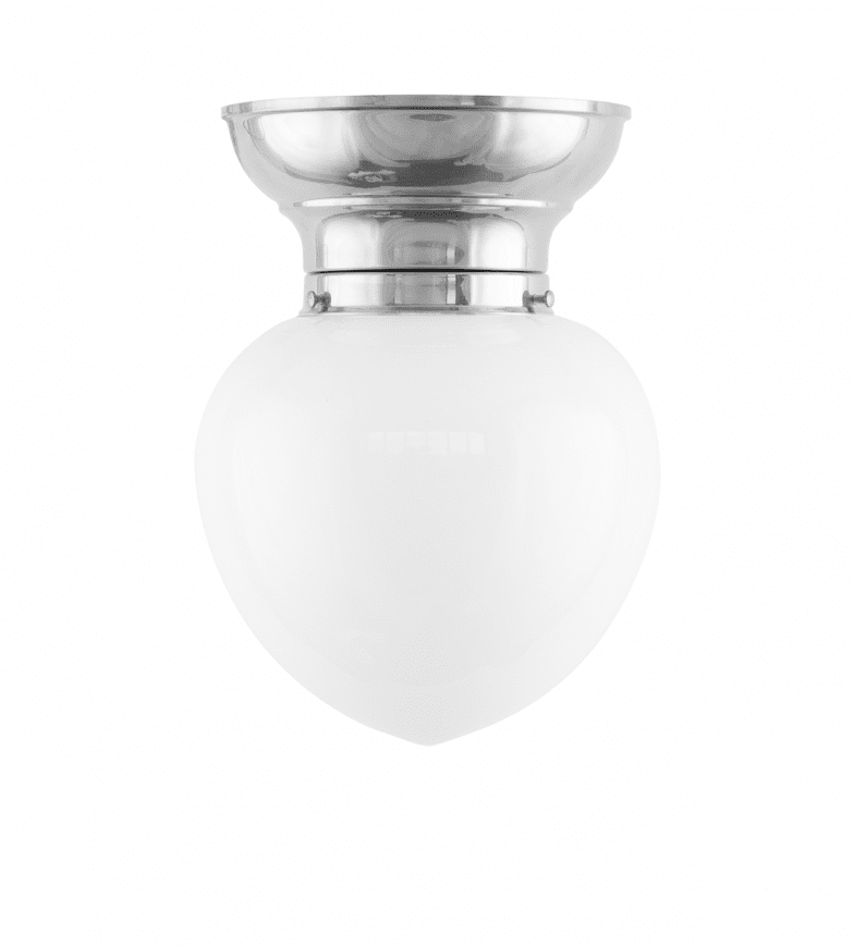 Fröding 100 Nickel Von Karlskrona lampfabrik - Fr&ouml;dingplafonden - som &auml;r tillverkad helt i f&ouml;rnicklad m&auml;ssing - har ett tydligt klassicerande formspr&aring;k, och passar fint ihop med &ouml;vriga lampor i Fr&ouml;dingfamiljen.