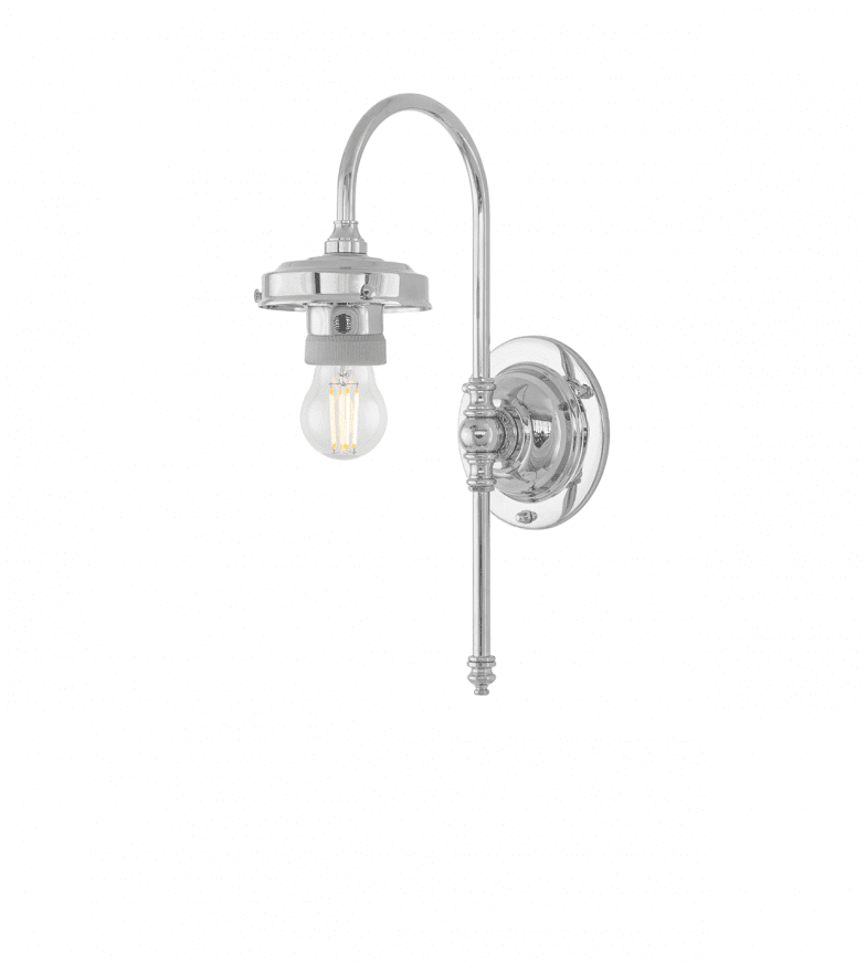 Blomberg IP21 Nickel Von Karlskrona lampfabrik - F&ouml;r att g&aring; in med kuloledning kompletteras med en distansplatta.