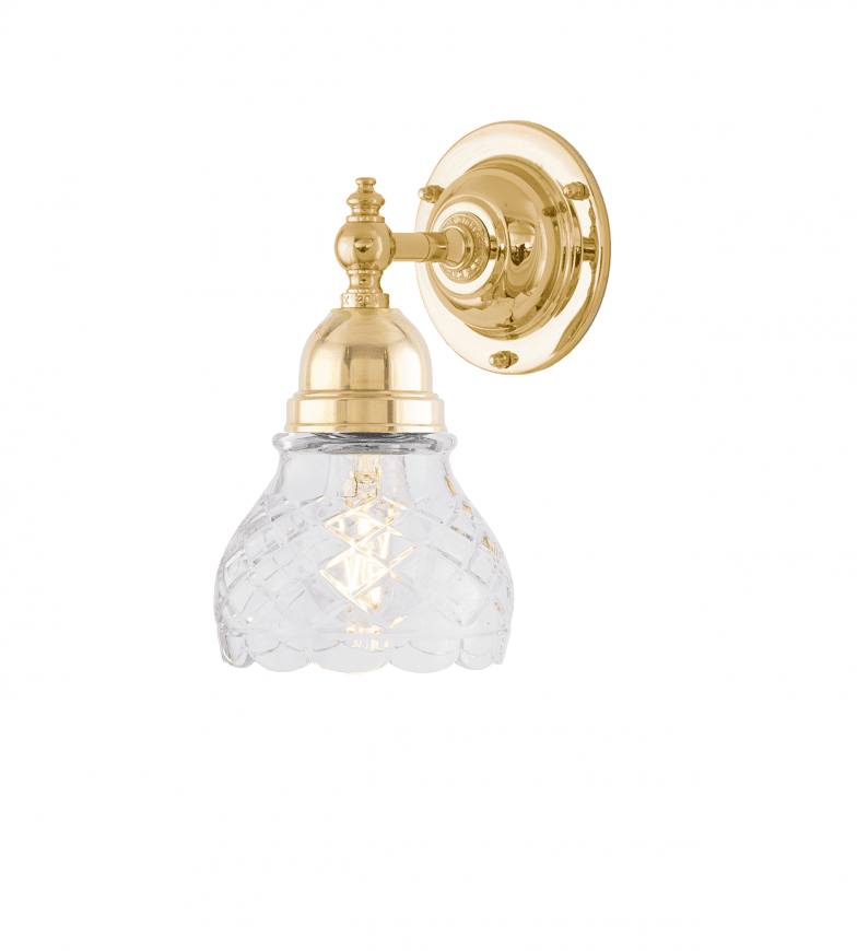 Adelborg Messing Von Karlskrona lampfabrik - F&ouml;r att g&aring; in med kuloledning kompletteras med en distansplatta.