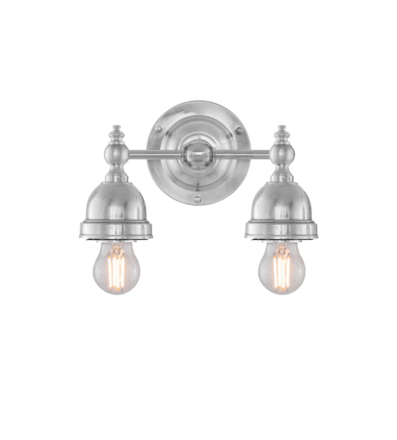 Bergman Nickel Von Karlskrona lampfabrik - F&ouml;r att g&aring; in med kuloledning kompletteras med en distansplatta.