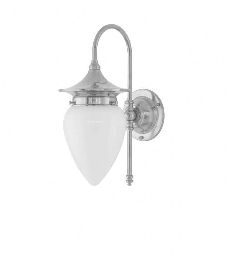Fryxell IP21 Nickel Von Karlskrona lampfabrik - F&ouml;r att g&aring; in med kuloledning kompletteras med en distansplatta.