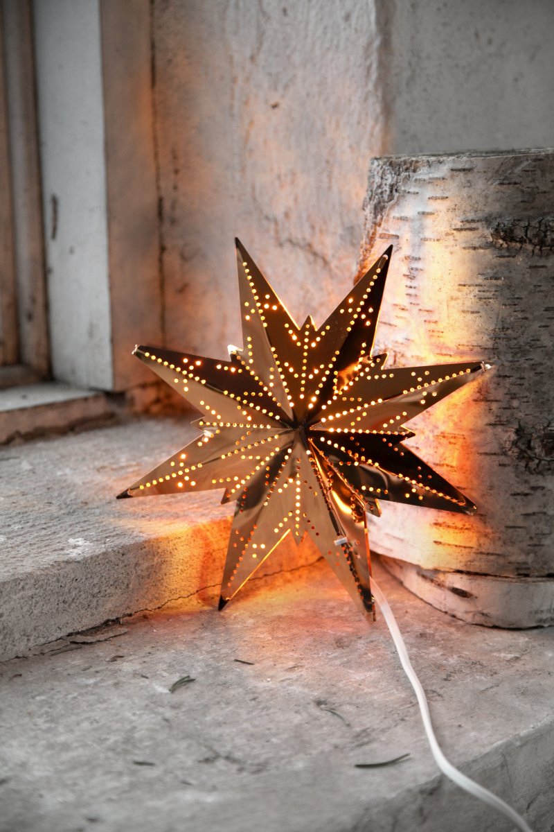 Mini Ø25 Kupfer Von Star Trading - Dekorativer Metallstern in Kupfer.