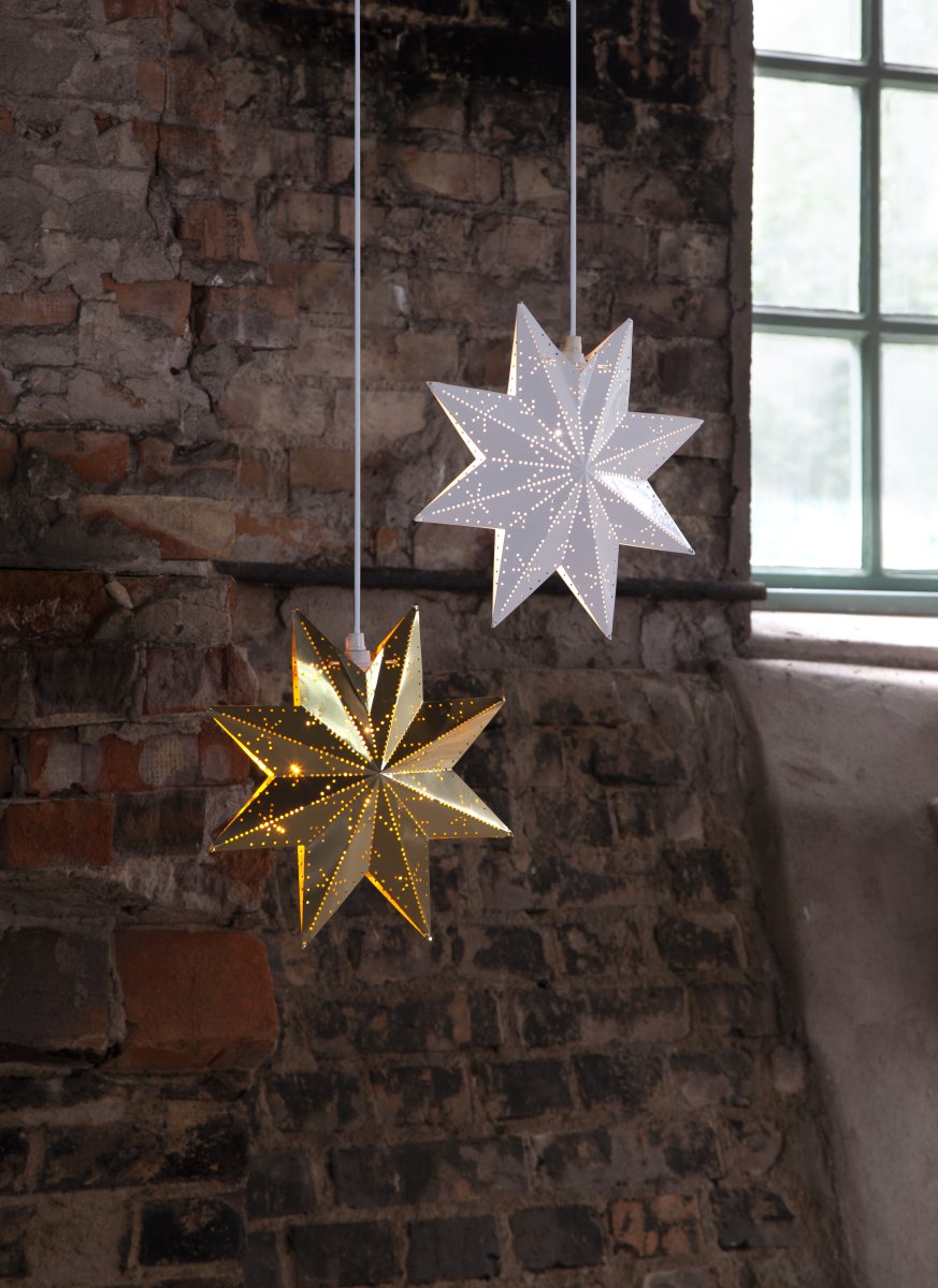 Classic Ø28 Weiß Von Star Trading - Wundersch&ouml;ner wei&szlig;er Metallstern f&uuml;r den Innenbereich.