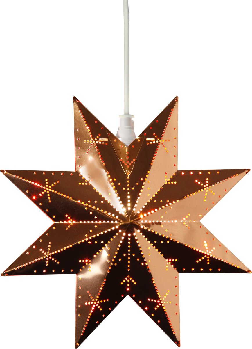 Classic Ø28 Kupfer Von Star Trading - Wundersch&ouml;ner kupferfarbener Metallstern f&uuml;r den Innenbereich.