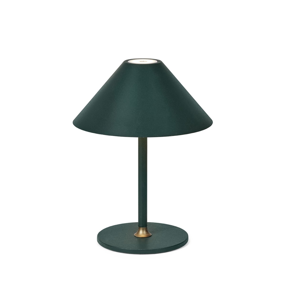 Hygge 20cm Grün tragbare Von Halo Design - Es hat die Schutzart IP54 und ist daher für den Einsatz im Innen- und Außenbereich geeignet (es sollte jedoch im Innenbereich gelagert und aufgeladen werden).