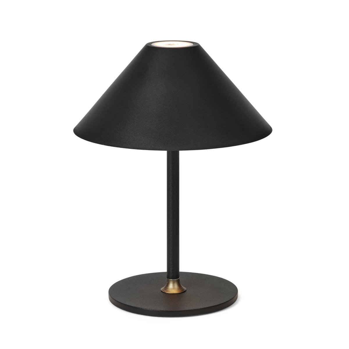 Hygge 25cm Schwarz tragbare Von Halo Design - Es hat die Schutzart IP54 und ist daher für den Einsatz im Innen- und Außenbereich geeignet (es sollte jedoch im Innenbereich gelagert und aufgeladen werden).