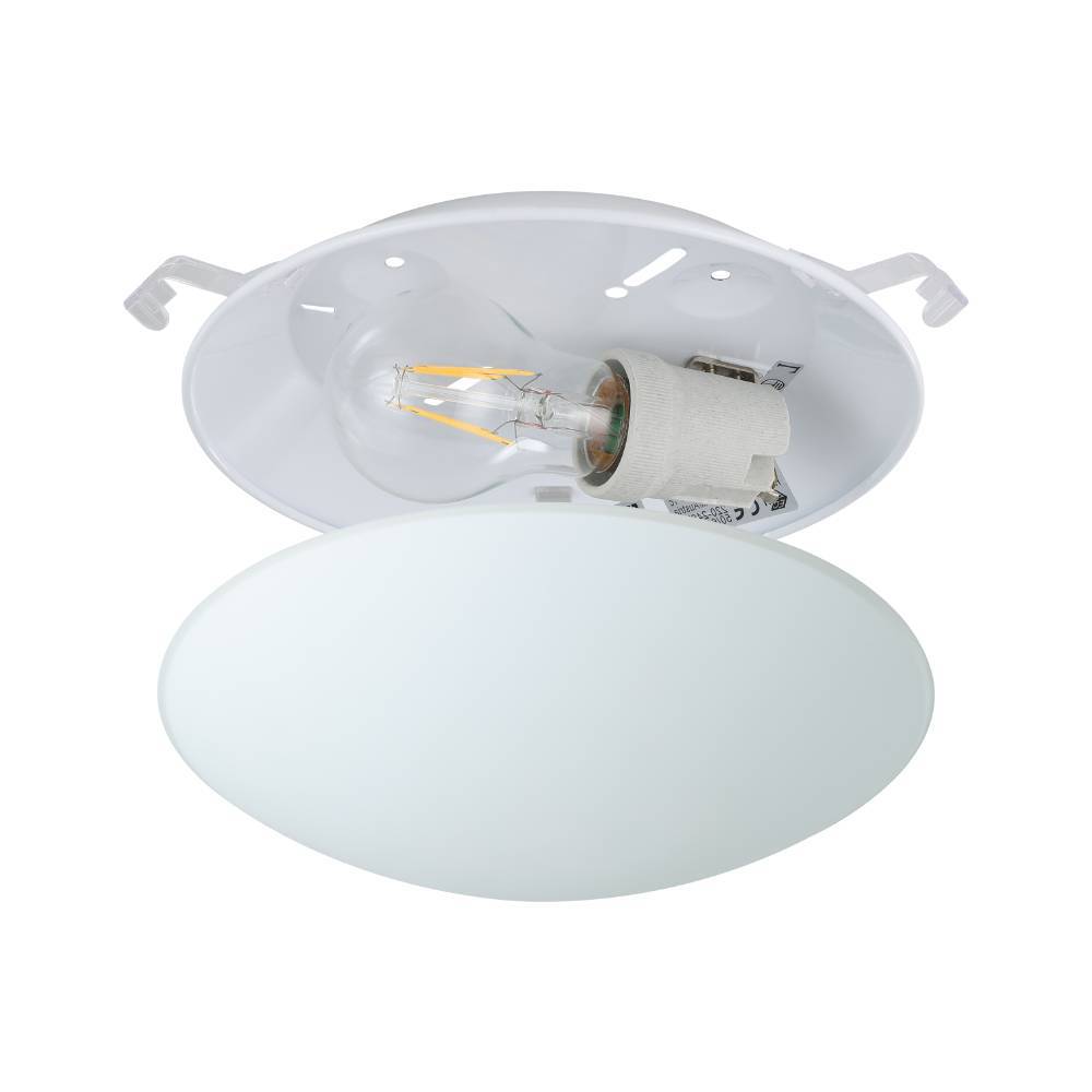 Mars Ø25 Weiß deckenleuchte Von Eglo - Mit ihrer glatten, mattierten Glasoberfläche verbreitet sie ein weiches und gleichmäßiges Licht und ist somit ideal für Räume, in denen eine ruhige und entspannte Atmosphäre gewünscht ist.