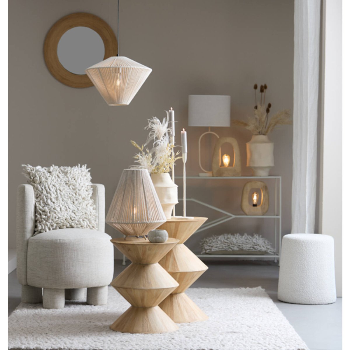 Felida 40cm Cremeweiß tischlampe Von Light & Living - 