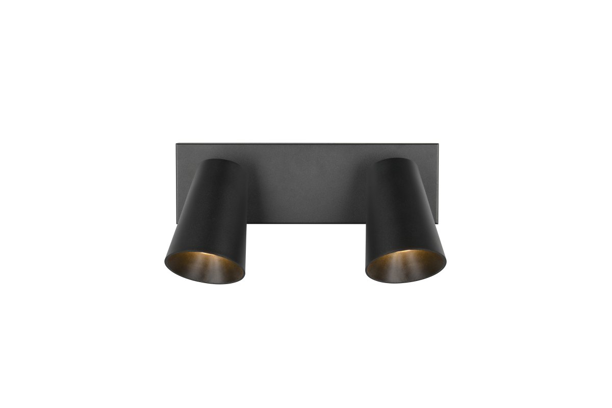 Sharp 2 Schwarz spotlight Von Trio Lighting - Dank der schwenkbaren Strahler eignet sich die zweiflammige Decken- und Wandleuchte ideal als zus&auml;tzliche Lichtquelle in der K&uuml;che oder in kleinen R&auml;umen und verleiht Ihrem Zuhause eine gem&uuml;tliche Atmosph&auml;re.