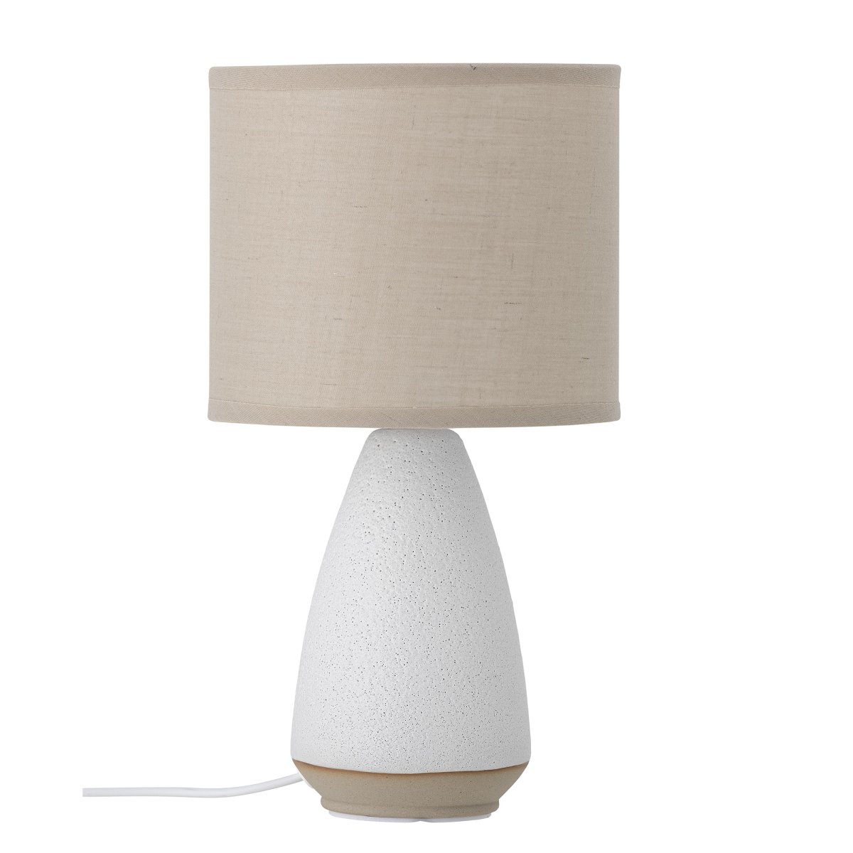 Paprica 28cm Weiß tischlampe Von Bloomingville - Der stilvolle Steinzeugfu&szlig; kombiniert mit einem Leinenschirm in Naturton sorgt f&uuml;r einen warmen und harmonischen Ausdruck.
