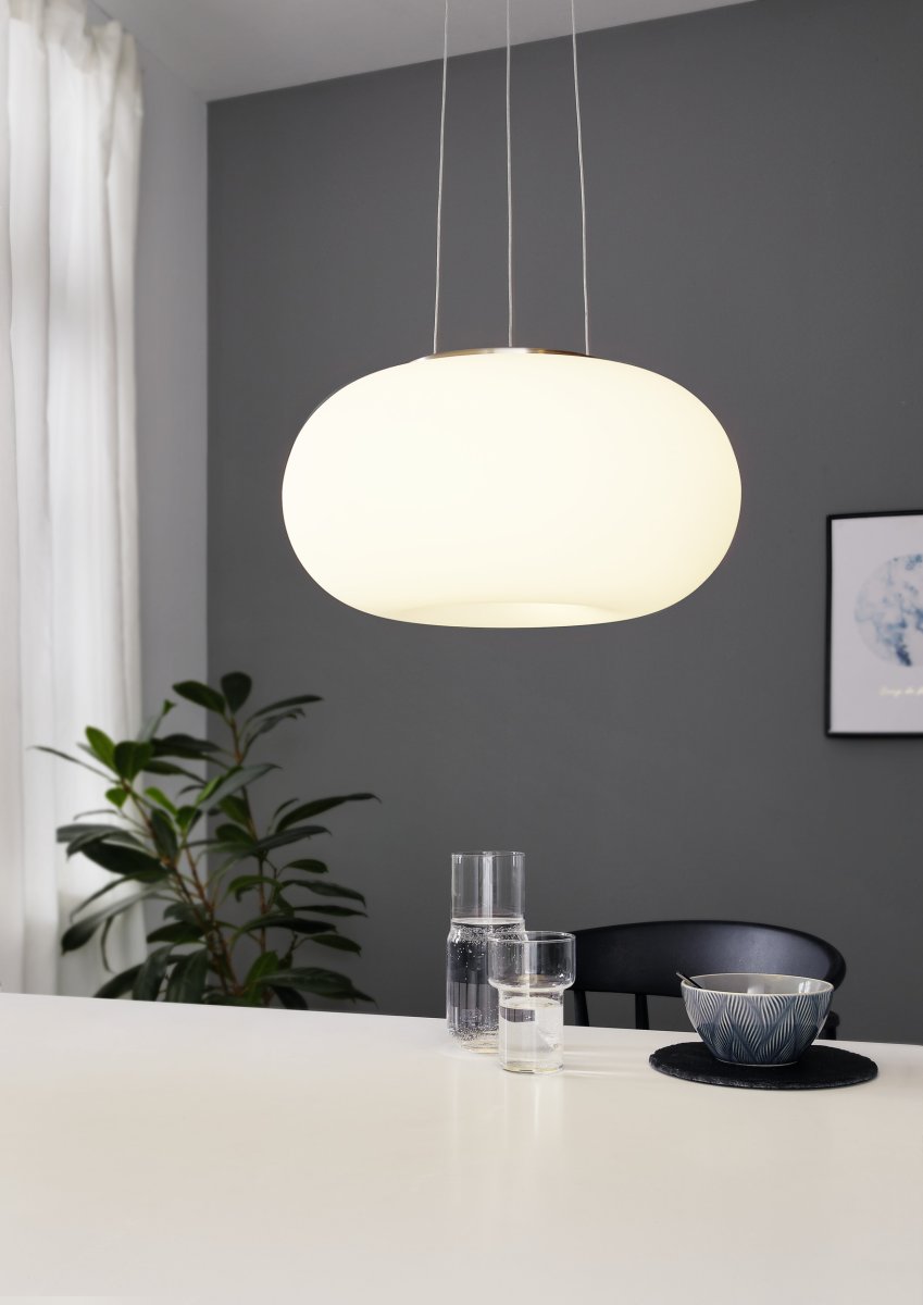 Optica Ø37 Weiß hängelampe Von Eglo - Die Pendelleuchte Optica ist eine moderne und stilvolle Deckenleuchte, die ein sanftes und angenehmes Licht im Raum verbreitet.