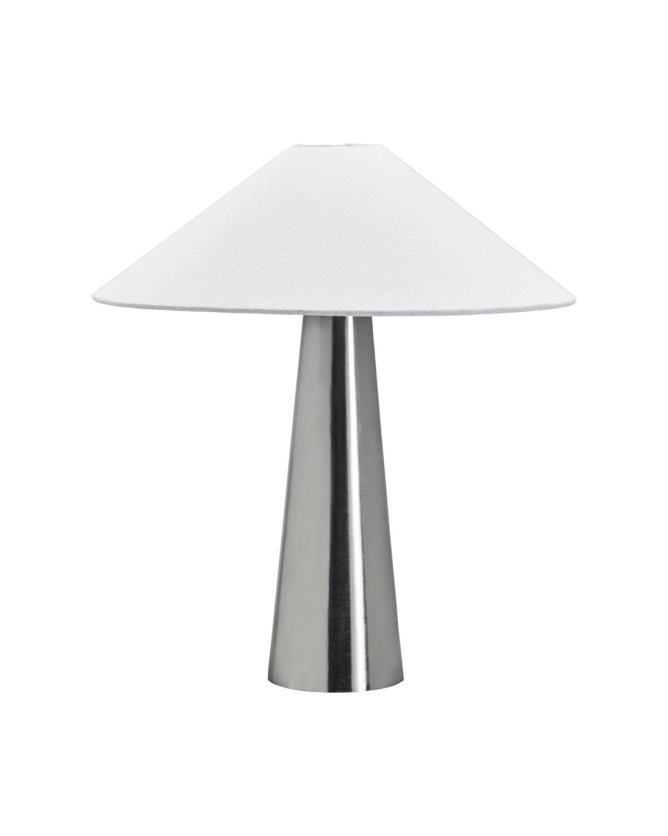 Soffi 48cm Silber tischlampe Von House Doctor - Die Tischleuchte Soffi besticht durch ihr stilvolles und modernes Design mit einer eleganten Kombination aus Metall und Textil.